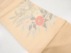 牡丹模様織り出し　名古屋帯